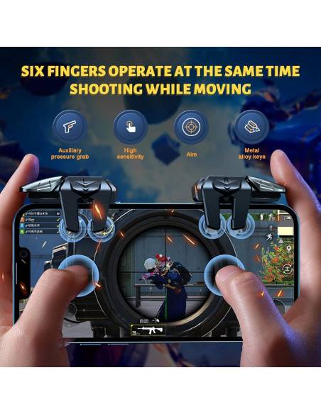 Controlador de Juego Móvil Newseego Gatillo 6 Dedos Ergonómico