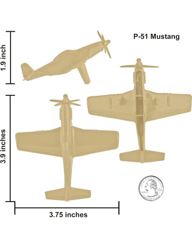 Aviones de Combate WW2 TimMee 9 Piezas Tan 1:100
