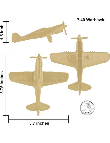 Aviones de Combate WW2 TimMee 9 Piezas Tan 1:100