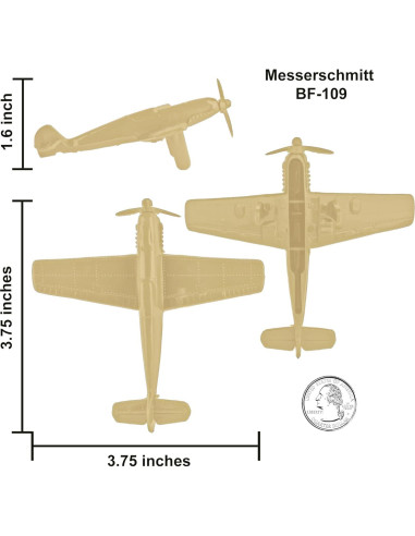 Aviones de Combate WW2 TimMee 9 Piezas Tan 1:100