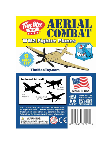 Aviones de Combate WW2 TimMee 9 Piezas Tan 1:100