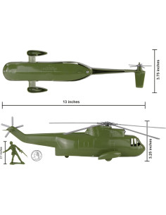 Juego de Helicóptero TimMee con 24 Soldados Verde OD 2