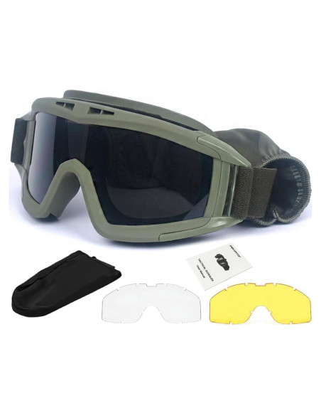 Gafas Tácticas Antivaho ONECUPPTOP con 3 Lentes Intercambiables Gafas Tácticas Antivaho ONECUPPTOP con 3 Lentes Intercambiables