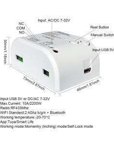 Interruptor Relé Inalámbrico WiFi Otcboimo 1CH 12V Control Remoto 2
