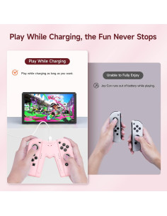 Grip de Carga JINGDU para Joy-Con Nintendo Switch Rosa 2