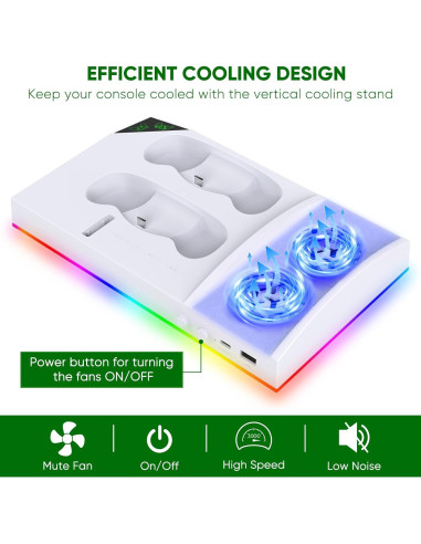 FYOUNG Soporte Enfriamiento RGB para Xbox Series S Carga Doble