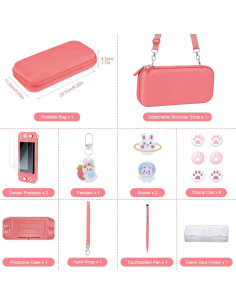 Accesorios innoAura Switch Lite 18 en 1 Estuche Coral 2