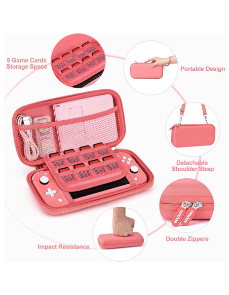 Accesorios innoAura Switch Lite 18 en 1 Estuche Coral