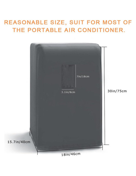 Funda de Aire Acondicionado Portátil Luxiv Gris 40 x 46 x 75 cm
