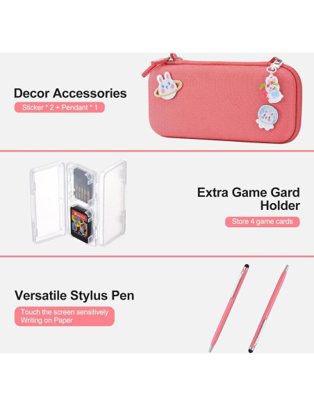 Accesorios innoAura Switch Lite 18 en 1 Estuche Coral