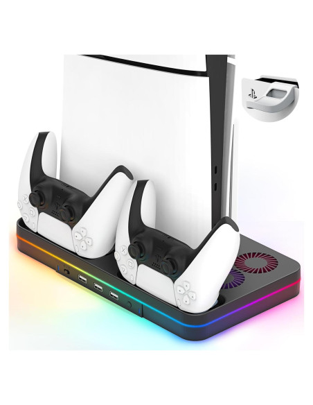 Estación de Enfriamiento PS5 Slim KEPLUG con Carga y RGB