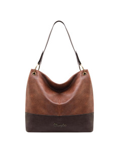 Bolso Hobo Wrangler de Cuero Vegano Bicolor para Mujeres
