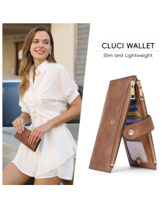 Billetera de Cuero Slim CLUCI con Bloqueo RFID y 16 Tarjetas 2