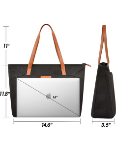 Bolsa Tote Prite para Laptop 16" Negra para Mujeres 2
