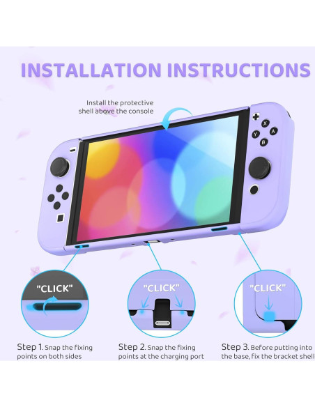 Estuche Protector FANPL para Nintendo Switch OLED Púrpura