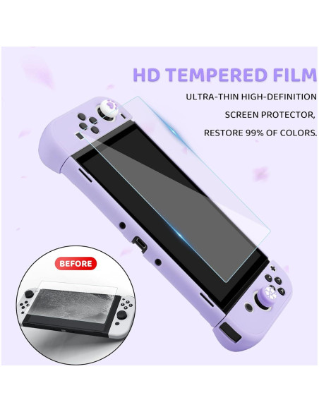 Estuche Protector FANPL para Nintendo Switch OLED Púrpura