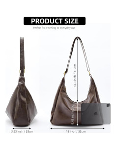 Bolso Hobo Celestina de Cuero Vegano para Mujeres 2