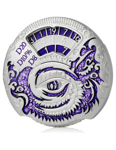 Dados de Ruleta DNDND 7-en-1 con Caja Regalo Dragón Plata 2