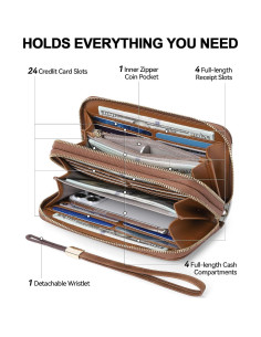 Cartera BOSTANTEN Mujer Cuero RFID Doble Cierre 20x11cm 2
