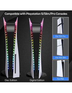 Tira de Luz LED RGB YUANHOT para PS5 Pro/Slim - 7 Colores 2