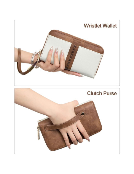 Cartera BOSTANTEN Mujer Cuero RFID Doble Cierre 20x11cm Cartera BOSTANTEN Mujer Cuero RFID Doble Cierre 20x11cm