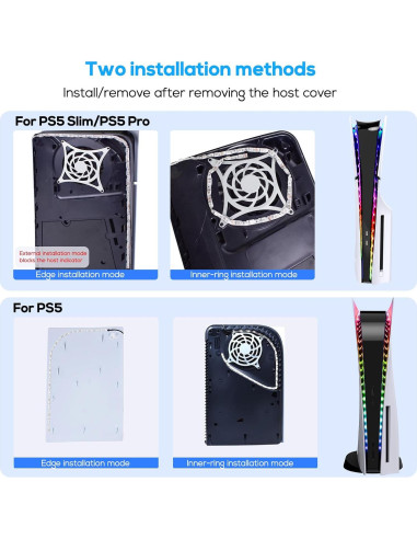 Tira de Luz LED RGB YUANHOT para PS5 Pro/Slim - 7 Colores