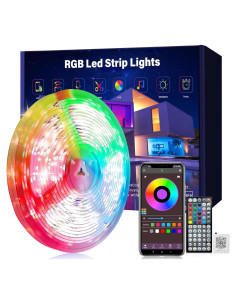Tiras de luces LED RGB Ledagic 15.24 m con control remoto