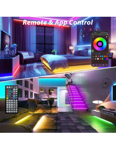 Tiras de luces LED RGB Ledagic 15.24 m con control remoto 2
