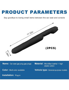 Relleno Espacio Asientos Coche KVAEY 2 Piezas Universal Negro 2