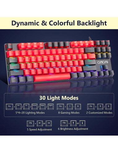 Combo Teclado y Ratón Mecánico CHONCHOW M801R RGB 87 Teclas