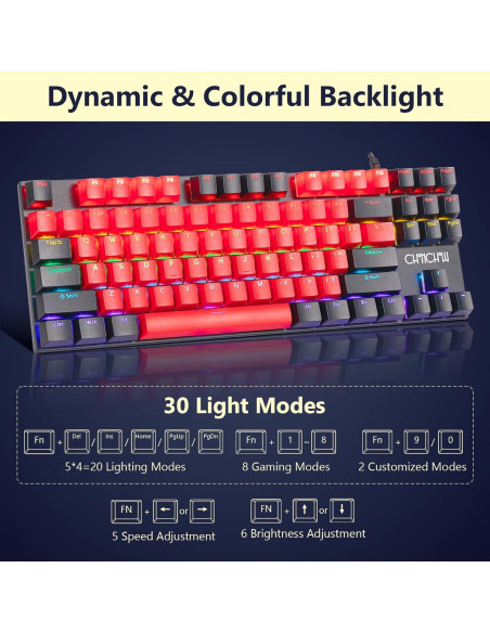 Combo Teclado y Ratón Mecánico CHONCHOW M801R RGB 87 Teclas