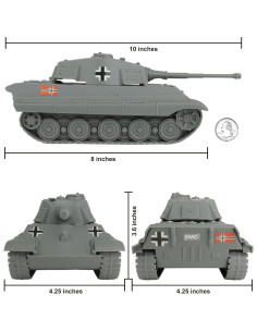 Tanque de Juguete BMC Rey Tigre Alemán 1:32 Gris 2