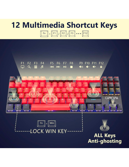Combo Teclado y Ratón Mecánico CHONCHOW M801R RGB 87 Teclas