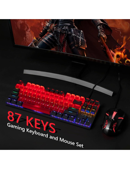 Combo Teclado y Ratón Mecánico CHONCHOW M801R RGB 87 Teclas