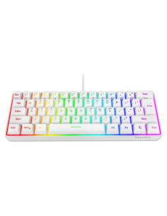 Teclado Gaming SnPurdiri 60% RGB Compacto con Cable Blanco