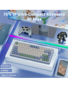 Teclado Mecánico AULA F75 Inalámbrico 75% RGB Personalizado 2