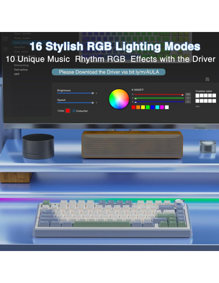 Teclado Mecánico AULA F75 Inalámbrico 75% RGB Personalizado