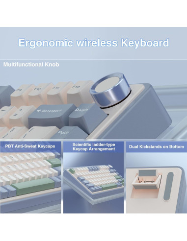 Teclado Mecánico AULA F75 Inalámbrico 75% RGB Personalizado