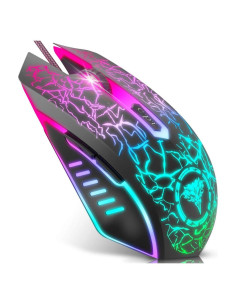 Ratón Gaming BENGOO USB Ergonómico RGB 3600 DPI Negro