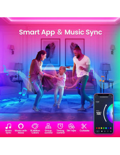 TIRA LED TJOY 30,48 m RGB Control Remoto y Voz 2