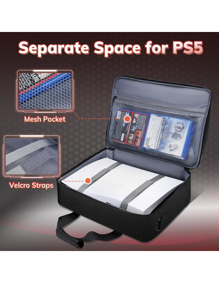 Funda Deegotech para PS5 Pro, Bolsa de Viaje Negra Funda Deegotech para PS5 Pro, Bolsa de Viaje Negra
