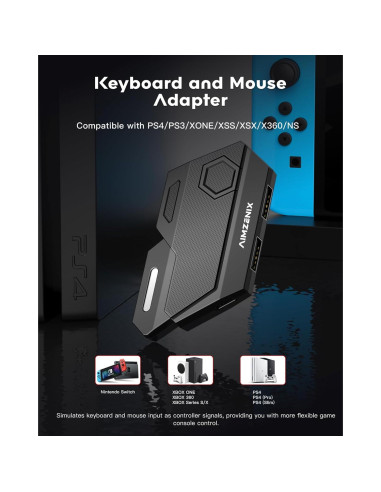 Adaptador de Teclado y Ratón AIMZENIX para Consolas