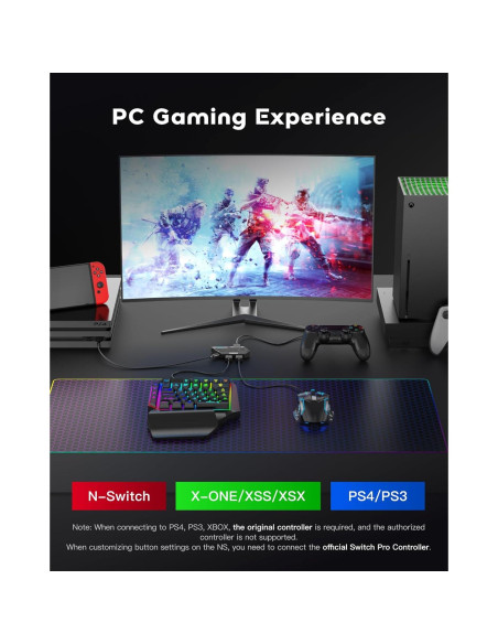 Adaptador de Teclado y Ratón AIMZENIX para Consolas