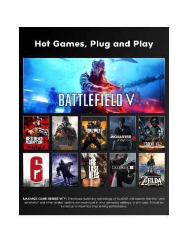 Adaptador de Teclado y Ratón AIMZENIX para Consolas