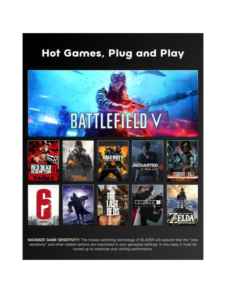 Adaptador de Teclado y Ratón AIMZENIX para Consolas