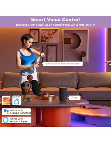 Tira LED RGB COB MIWISE 10m 24V Dimmable Control Voz