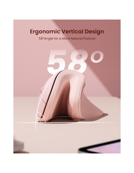 Ratón Ergonómico Seenda TM209B Inalámbrico Rosa Claro