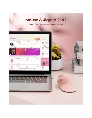 Ratón Ergonómico Seenda TM209B Inalámbrico Rosa Claro