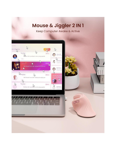 Ratón Ergonómico Seenda TM209B Inalámbrico Rosa Claro