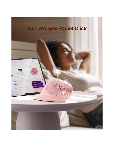 Ratón Ergonómico Seenda TM209B Inalámbrico Rosa Claro